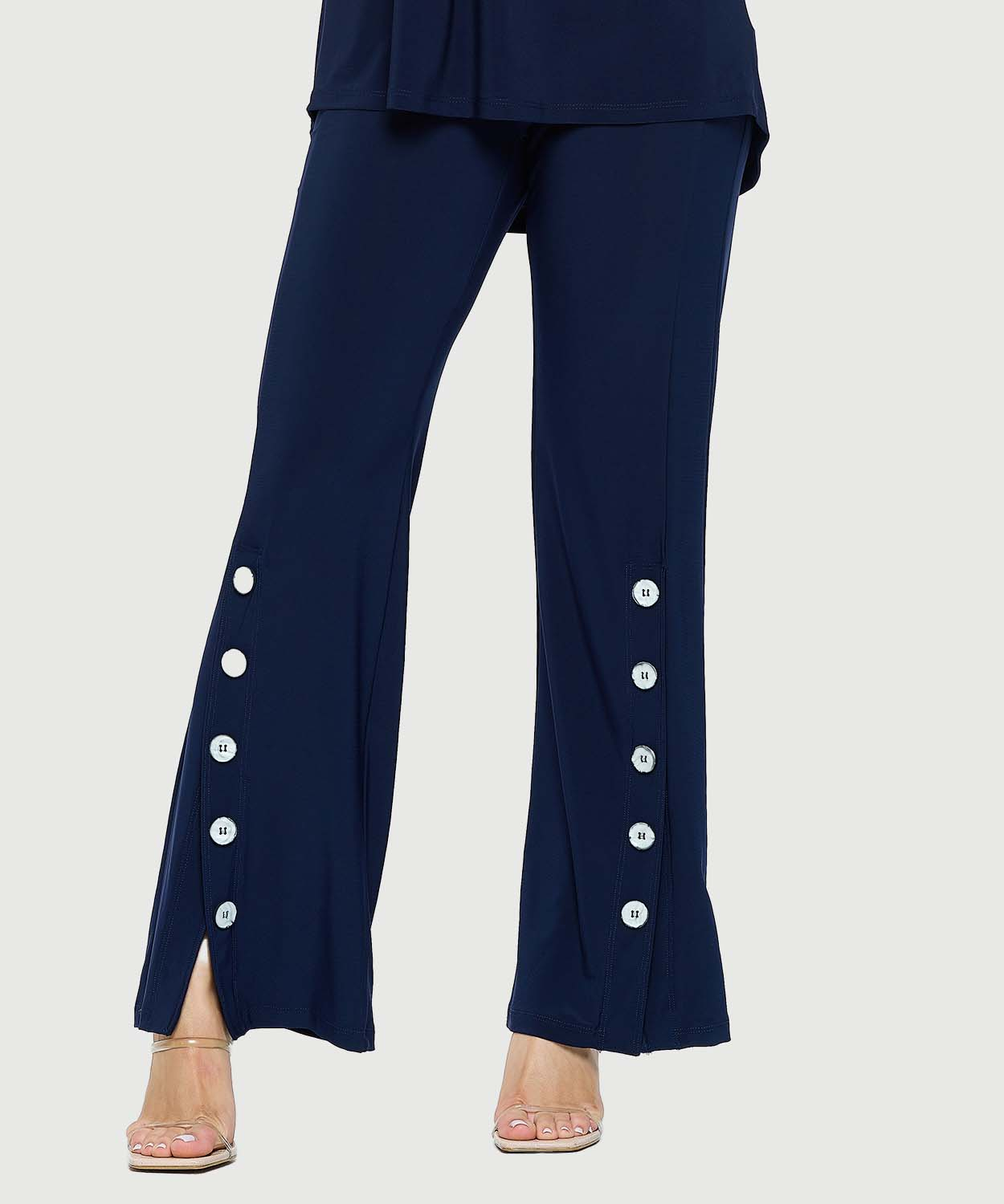 Front Slit Pant with Button Detail