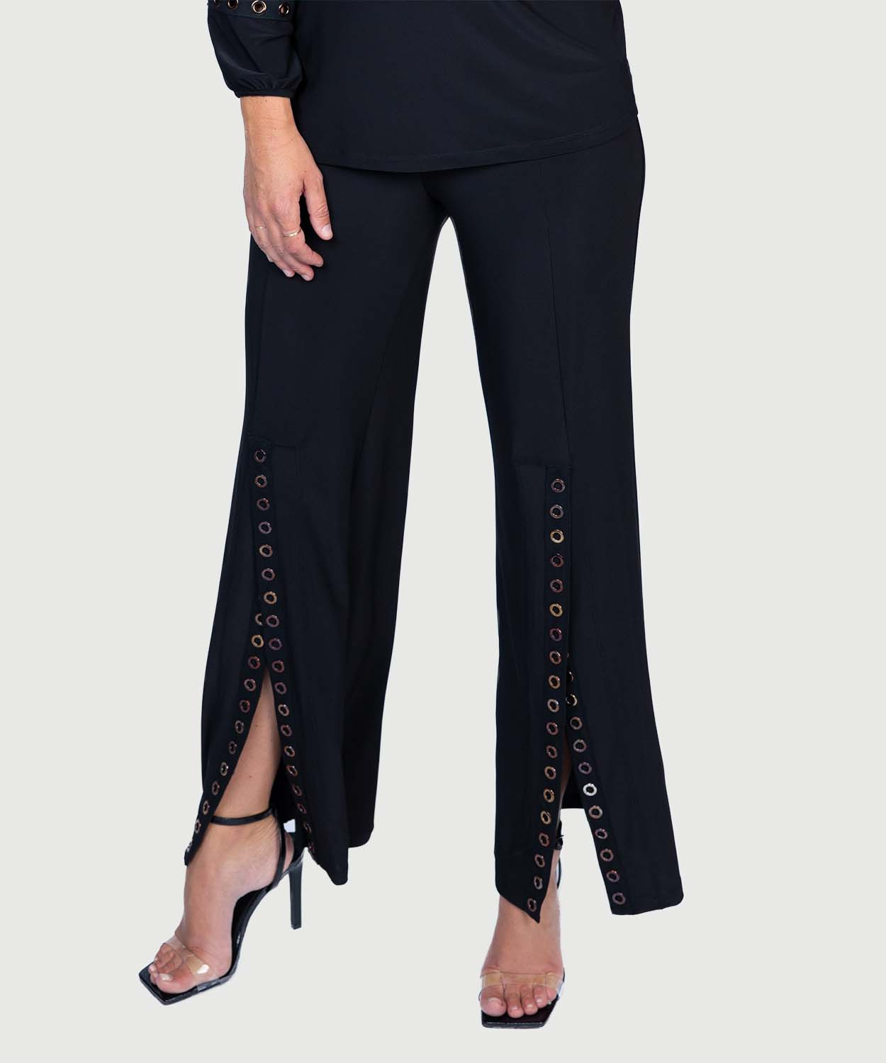 Front Slip Palazzo Pants with Grommets | Last Tango USA