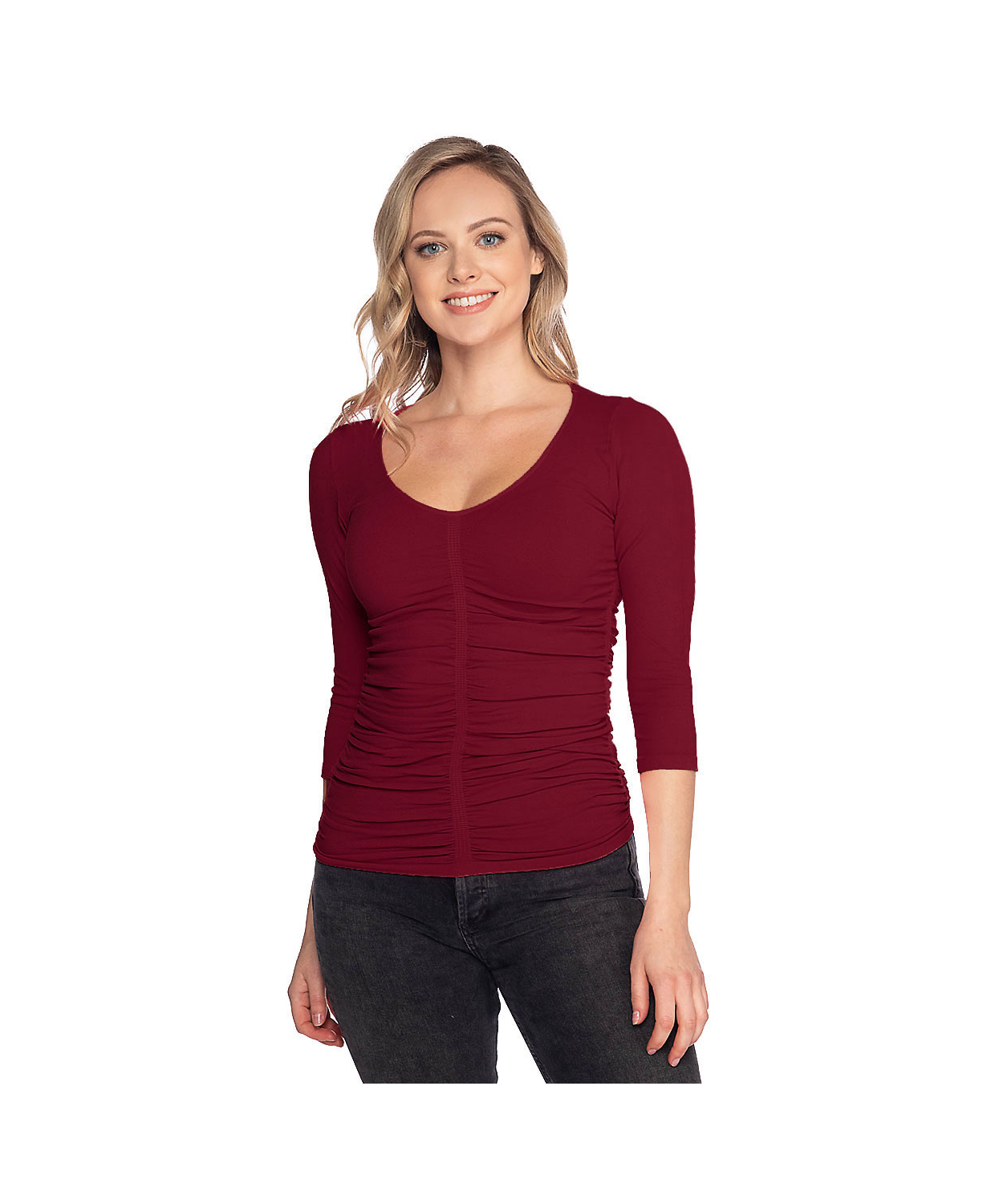 https://lasttango.us/media/catalog/product/cache/58bcfb769cf3247e0aad1ee16b65d108/r/o/rouched-center-seamless-3-4-sleeve-top-lycra-1315-burgundy-_3__2_1.jpg