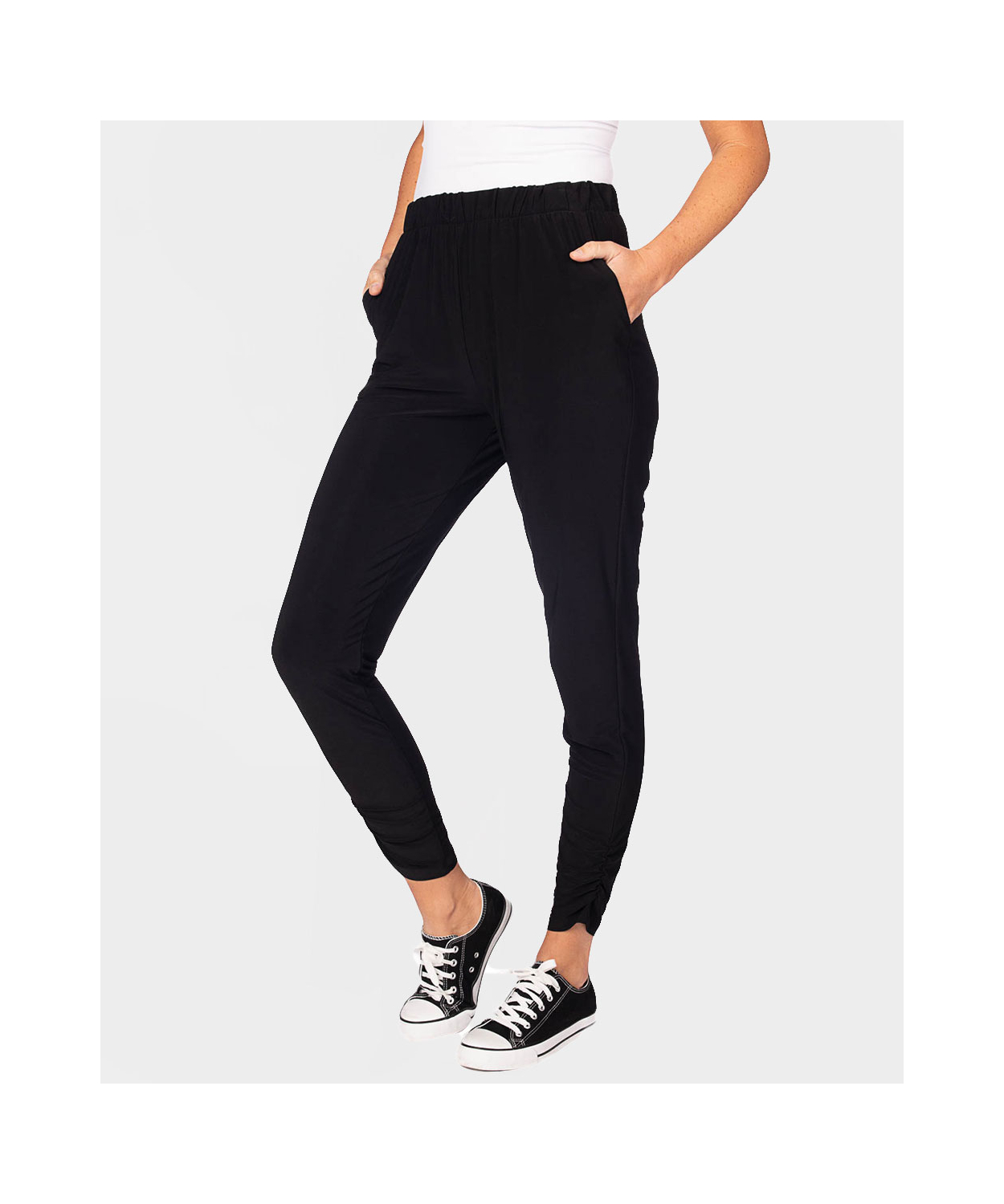 Skinny Jogger Pant with Ruched Ankle Detail