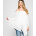 Off-Shoulder Draped Top with Chiffon Overlay