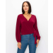 Women's Fitted Cropped Long Sleeve Surplice Banded Blouse | Last Tango