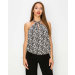 Printed Halter Top With Waistband