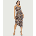 Printed One Shoulder Ruched Bodycon Dress