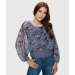 Printed Batwing Top with Waistband