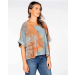 Women's Printed Boxy Dolman Relaxed Flowy Fit Top | Last Tango